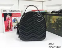 2022 Fashion Girl Marmont Couro Backpack Backpack Classic Women's Sag
