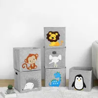 Aufbewahrungsboxen Mülleimer kreativer Cartoon Animal Lagerbox Filz Stoff Würfel Kinderzimmerregal Home Closet Folding Storage Basket für Kinder Spielzeug Organisator Z0220