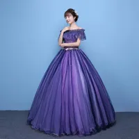 Festklänningar 2023 från axeln quinceanera utsökta pärlor färgglada applikationer tyllboll klänning söt elegant suknia balowa 230221