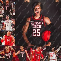 NCAA Texas Tech Basketball Jersey Bryson Williams Kevin McCullar Terrence Shannon Jr Kevin Obanor Davion Warren Adonis Arms Marcus 01