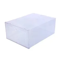 투명한 플라스틱 신발 상자 더러움 스니커즈 저장 서랍 플립 투명한 쌓을 수있는 상자 신발 컨테이너 C6