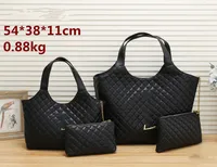 패션 토트 가방 디자이너 핸드백 3 크기 부착 미니 지갑 퀼트 램스 피킨 여자 여행 가방 지갑 구매자 가방 검은 색