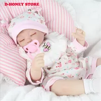 45 cm weiches Silikonpuppe Reborn Baby Spielzeug f￼r M￤dchen Neugeborenes M￤dchen Baby Geburtstagsgeschenk f￼r Kinder Schlafenszeit Early Education268n