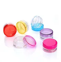 500 pezzi simili barattoli di vetro mini 3g 5g barattoli cosmetici vuoti PS barattoli di panna rotonda con colore multiplo per scegliere