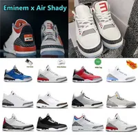 Jumpman 3 3S Мужские баскетбольные туфли Eminem x Shady Pe перерывы Slim Fire Red Super B Men Women Spotrs кроссовки OG SizeX379