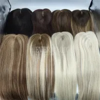Ny kommande lager Balayage Color Virgin Human Hair Toppers Skin HALL BAS FÖR HAIRLOSS KVINNOR