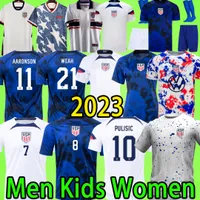USAS 2023 voetbaltruien 2022 Mannen Kids Kit Vrouwen Pulisic Aaronson McKennie Reyna Adams 23 23 America Football T -shirt Amerikaans 1994 Retro Vintage 94 United Boys States