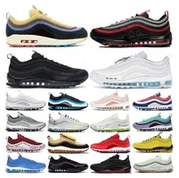 Maxairs 97 Running Shoes Men Women Casual Sean Wotherspoon 97S Triple Black White Silver Bullet Gold South Beach Ghost Airs Mens Sports Shools Sneakers 36-45