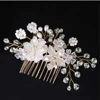 Combinados de cabello de flores para mujeres tocados nupciales accesorios para el cabello de boda perlas diademas para mujer bandeau cheveux acessorios Cabelo 212J