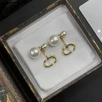 Pendientes de oro y perlas Nuevo estilo Controlonio redondo Diamante Marqueso Task -Tasel Pearl Pearling Light Luxury S925 Silver Needle Tending Regalos de boda