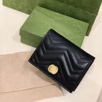 Moda lüks tasarımcı kaliteli cüzdan beş kart tutucu Marmont erkek madeni para çantaları iç yuva bileklikleri anahtar kese kutusu kadın kadın cüzdan çanta hediyesi