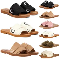 Designer Chole Woody canvas slides shoes men women sandal slippers sliders sandals pantoufle mens womens slipper trainers runners Plate-forme luxury