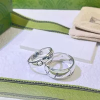 Klassiker Herren Designer Ring Liebesringe für Frauen Ghost Skull Luxus Ring plattiert Vintage Silver Letter Fashion Unisex Homme Bague