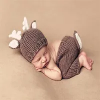 Baby Outfits Deer Newborn Pography Accessories Handmade Crochet Baby Beanie Hats And Pants For Po Props Baby Pography3059