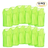 Açık T-Shirts 6/12 PCS Yetişkinler Futbol Pinnies Hızlı kurutma futbol formaları yelek scrimmage pratiği spor nefes alabilen takım eğitim önlükleri 230221