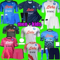 22 23 SSc Napoli Soccer Maglie Kvaratskhelia Lozano Osimhen Anguissa Naples Shirt da calcio Politano Maglia Mertens Maradona 2022 2023 Minjae Men Kid Kit Kit Kit Kit