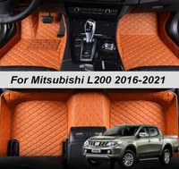 Skräddarsydd läderbilgolvmattor för Mitsubishi L200 Triton 2016 2017 2018 2019 2020 2021 Mattor mattor Fotkuddar Tillbehör 0927198156