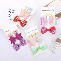 Baby Hair Accessories Hairclips Bb Clips Barrettes Girls Childrens Bows Ribbon Rainbow Unicorn Mermaid Sets Sequin Bowknot Flower E20911