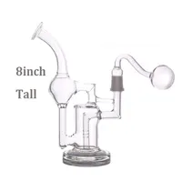 1pcs Klein Tornado Percolator Glass Bong Hookahs 8Inch Recycler Water Pipes 14mm Oil Dab Rigs With Banger Or glasss oil burner pip249t