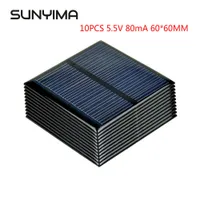 Pannelli solari Sunyima 10pcs 55V 80MA Pannello policristallino Pannello 6060 mm Mini Cell Power Bank per caricatore a batteria fai -da -te SunPower 230222