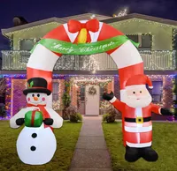 Decorative Objects Figurines Xmas Inflatables Arch Santa Claus Snowman LED Lights Blow Up Archway Merry Christmas Outdoor Yard Dec3056467