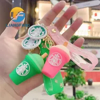 Dekompression leksak mode stjärnbucks mjölk te cup nyckelkedja trend tecknad kvinnlig studentväska hänge souvenir gåva
