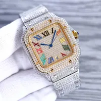 Orologio da uomo a diamanti completi orologi meccanici automatici 40 mm con braccialetto in acciaio coglione coglione orologio da polso da polso da polso da polso a diamante.
