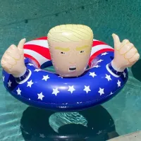 Party Favor 33&quot; Trump Swimming Floats Inflatable Pool Raft Float Swim Ring For Adults Kids