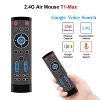 T1 Max Voice Remote Control 2.4GHz Wireless Air Mouse Gyro for H96 X96 A95X HK1 Android TV Box/ KM1 Google TV vs MeCool BT1