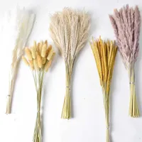 10PC Faux Floral Greenery Artificial Flowers Pampas Grass Bunny Tail Grass Furry Plants for Home Decor Wedding Decoration Z0222