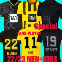 Haller Soccer Jerseys Dortmund 22 23 Fotbollskjorta REUS REYNA Dortmund Neongelb Bellingham Hummels Brandt Witsel Men Kids Kit Maillot de Foot