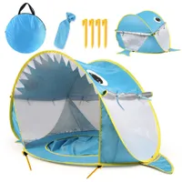 Speelgoedtenten Baby Beach Tent UV-Bescherming Sunshelter met een zwembad Baby Kids Beach Tent Pop Up draagbare schaduw Pool UV Bescherming Sun Shelter 230222