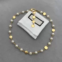 Modeblommor halsband kvinnors designer smycken guldkedja halsband för kvinnor lyxiga g bokstäver älskar smycken med pärlbröllop armband