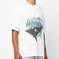 2023 Erkek ve Kadın Moda T Shirt Batı Avrupa Marka Tasarımcı Temsilcisi Great White Shark High Street Küçük Kalabalık Baskı Gevşek Yıpranmış Kısa Kollu