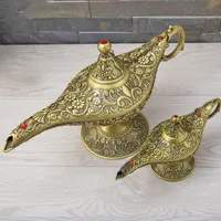 Decoratieve objecten Figurines Creative Magic Aladdin Lamp grote metalen ambachten woonkamer decor accessoires Aladdin lamp traditionele holle 230222