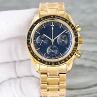 Designer Dhgates Mens Watches 44 mm Automatique mécanique extérieure Speedma Watch Gold Black Dial Ster Bracelet en acier inoxydable Rotation Rotation Montre de Luxe Watches