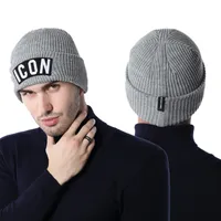 ICON wool hat Men&#039;s and women&#039;s outdoor sports ear protection in autumn and winter Thickened winter warm pullover Knitted hat Cold hat