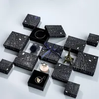 DDISPlay Wandering Earth Black Jewelry Box Forever Lovers Ring Case Planetary Chart Jewelry Collier Boîte Espace extérieur Bracelet259b