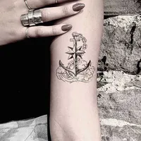 Temporary Tattoos Waterproof Temporary Tattoo Sticker Marine Pirate Anchor Fake Tatto Flash Tatoo Tatouage Wrist Foot Hand Arm For Girl Women Men Z0222 Z0222