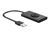 Exterte USB Geluidskaart Stereo Mic Hoparlör 35mm Kulaklık Sesli Kabel Adaptörü Schakelaar Hacim Aanpasing Gratis Drive6101892