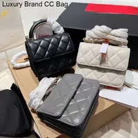 CC axelv￤skor CC Bag Luxury Designer Handv￤ska Fashionbags Crossbody Classic Quilted Metal Handle Mouth Red Bag Handv￤skor Kvinna axel Sling Vintage Emamel BA