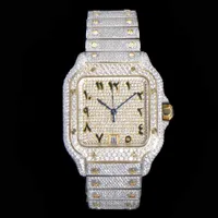 Mens de diamantes full assistem automático Sapphire Mechanical Watches de 40mm Wristwatch Watch de ponta de aço inoxidável Montre de luxo