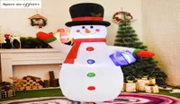 Dekoracyjne obiekty figurki Snowman Santa Claus Model z LED LED Inflatible Christmas Lalks na Święto na świeżym powietrzu Nowy Rok 039030469