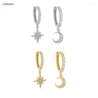 Dangle Earrings Kikichicc 925 Sterling Silver 8.5mm Star SnowFlower Drop Earring Pendiente Piercing Women Crystal Jewelry 2023 Fashion