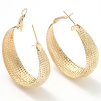 Dreamtop Punk Wide Hoop Earrings Jewelry Gold Color Maxi For Women Gift Metal Geometric Earings Pendientes E119 & Huggie298w