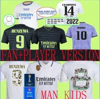 2022 2023 Benzema Real Madrids Finale voetbaltruien Gold Edition Club Wereldbeker 22 23 Voetbalshirt Camavinga Modric Special Camiseta Kids Vini Jr Tchouameni AA