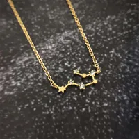 Chains Sweet Gold Color Star Constellation Astro Horoscope 12 Sign Delicate Necklace For Women Girl Tiny Gilry Tarot Jewelry Accessory
