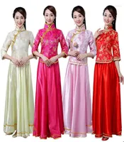 الملابس العرقية الصين القديم Hanfu Modern Tang Tops Tops Skirt من قطعتين مجموعة رقص الأداء Guzheng الصينية 5529778