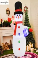 Decorative Objects Figurines Snowman Santa Claus Model with LED Light Inflatable Christmas Dolls for Outdoor Xmas New Year039s 7716016