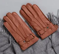 Перчатки Five Fingers Fashion Luxury Men Deerskin Gloves Button Butte Wrist Solid Livuine Male Winter Glove 2211055408021